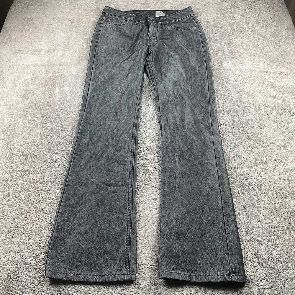 Levi 505 Jeans Straight Leg Womens 7M Black Metallic Shiny Mid Rise